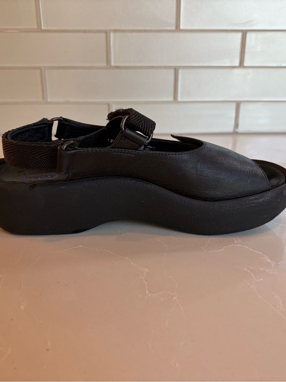 Wolky Black Lug Sandals - Picture 2 of 3